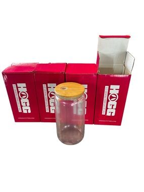 HOGG 16oz Shimmer Glass Sublimation Tumblers Set of 4 NIB